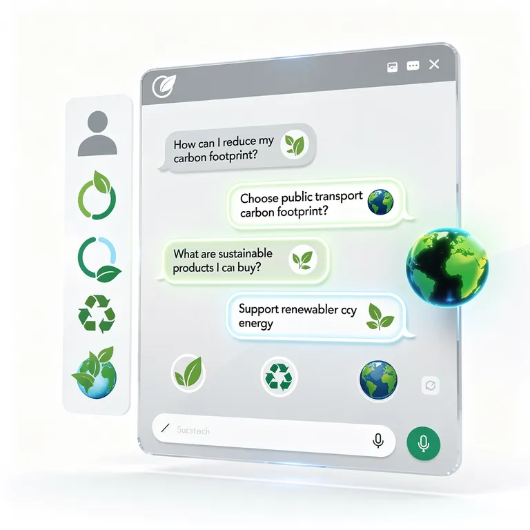 Mockup eines nachhaltigen KI-Chatbots